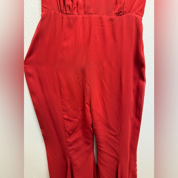 Reformation Sylvania Jumpsuit Romper Button Keyhole Pompeian Deep Red Size 10 - Picture 8 of 16